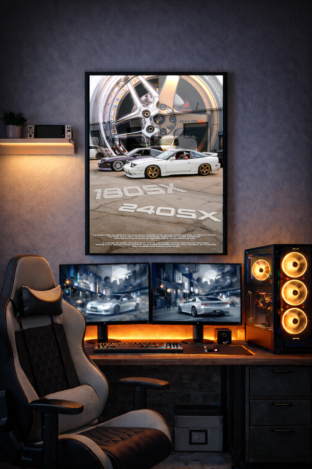 Nissan 240SX & 180SX Automotive Poster (18×24)